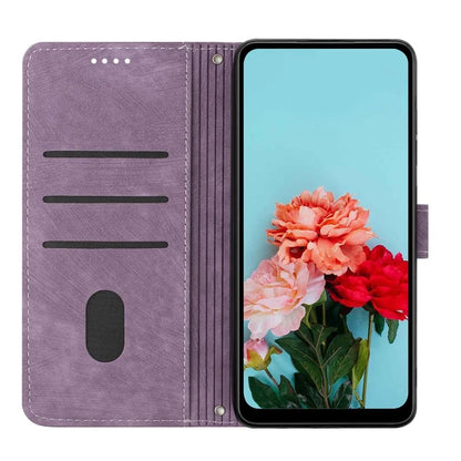 For Samsung Galaxy A16 5G Case Imprinted Lines Leather Phone Cover Bookstyle Folding Stand