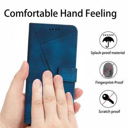 For Samsung Galaxy A16 5G Case Triangle Pattern Leather Phone Cover with Hand Strap Card Slots
