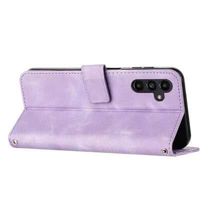 For Samsung Galaxy A16 5G Case Triangle Pattern Leather Phone Cover with Hand Strap Card Slots
