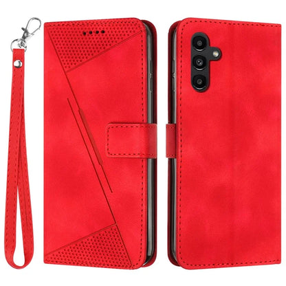 For Samsung Galaxy A16 5G Case Triangle Pattern Leather Phone Cover with Hand Strap Card Slots