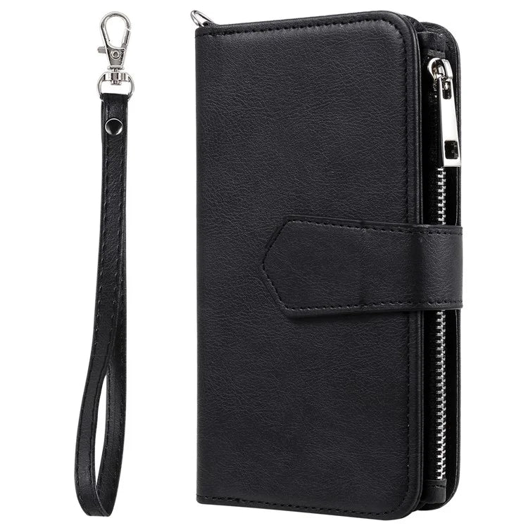 KT Multi-Functional Series-4 for iPhone 16 Pro Max Case Detachable PU Leather Zipper Flip Wallet Phone Cover