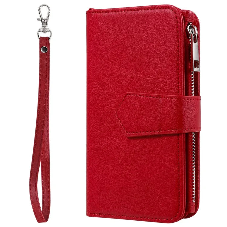 KT Multi-Functional Series-4 for iPhone 16 Pro Max Case Detachable PU Leather Zipper Flip Wallet Phone Cover