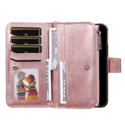 KT Multi-Functional Series-4 for iPhone 16 Pro Max Case Detachable PU Leather Zipper Flip Wallet Phone Cover