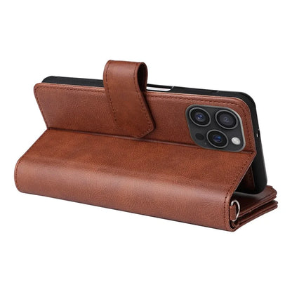 KT Multi-Functional Series-4 for iPhone 16 Pro Max Case Detachable PU Leather Zipper Flip Wallet Phone Cover