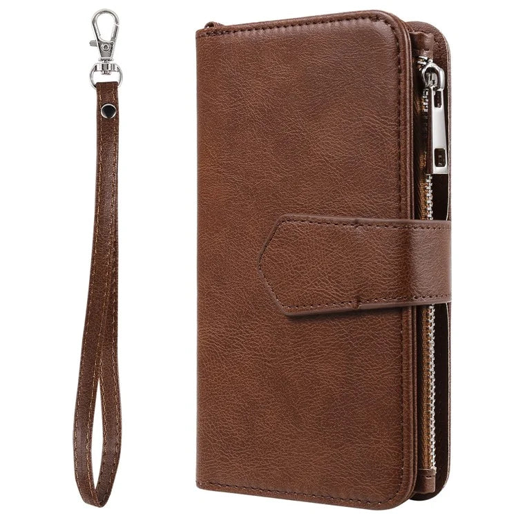 KT Multi-Functional Series-4 for iPhone 16 Pro Max Case Detachable PU Leather Zipper Flip Wallet Phone Cover