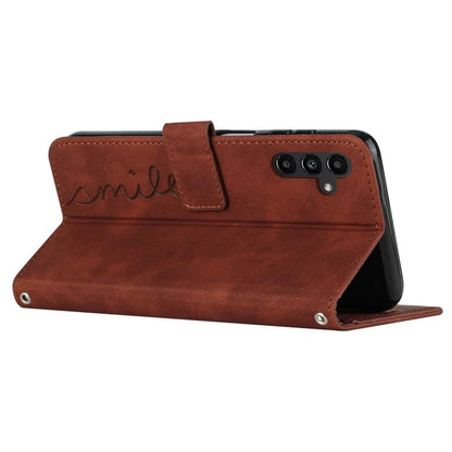For Samsung Galaxy M35 5G Case Viewing Stand PU Leather Phone Cover Imprinted Pattern