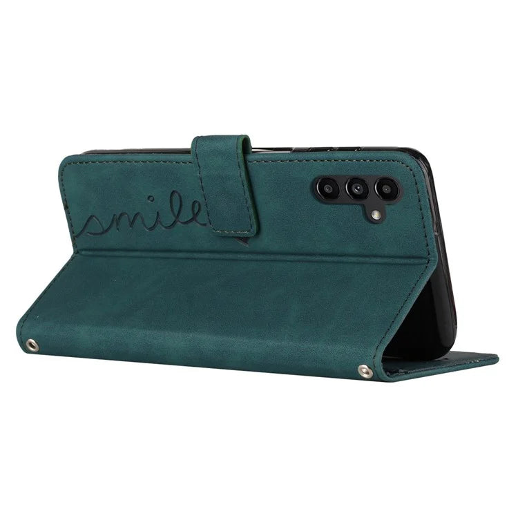 For Samsung Galaxy M35 5G Case Viewing Stand PU Leather Phone Cover Imprinted Pattern