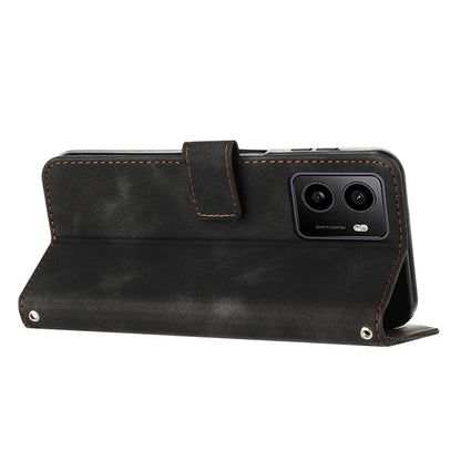 For HMD Pulse / Pulse Plus / Pulse Pro Case Triangle Pattern Leather Phone Cover with Hand Strap Card Slots