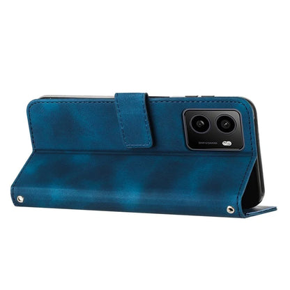 For HMD Pulse / Pulse Plus / Pulse Pro Case Triangle Pattern Leather Phone Cover with Hand Strap Card Slots