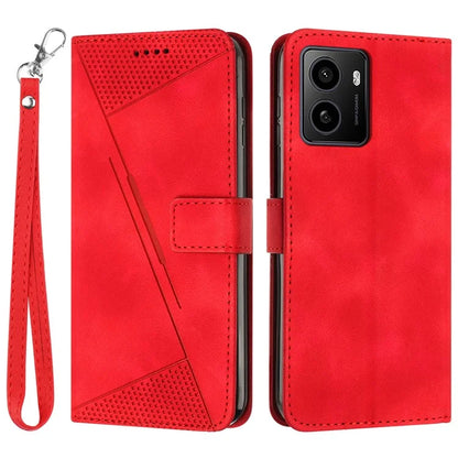 For HMD Pulse / Pulse Plus / Pulse Pro Case Triangle Pattern Leather Phone Cover with Hand Strap Card Slots
