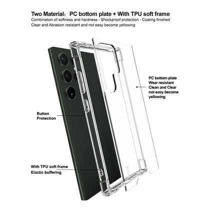 IMAK For Samsung Galaxy S24 Ultra Case PC+TPU Shockproof Clear Phone Cover