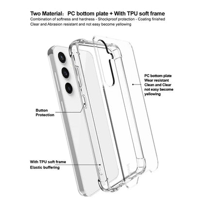 IMAK For Samsung Galaxy S23 FE Case PC+TPU Shockproof Clear Phone Cover