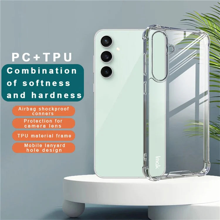 IMAK For Samsung Galaxy S24 FE Case PC+TPU Shockproof Clear Phone Cover