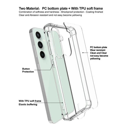 IMAK For Samsung Galaxy S24 FE Case PC+TPU Shockproof Clear Phone Cover