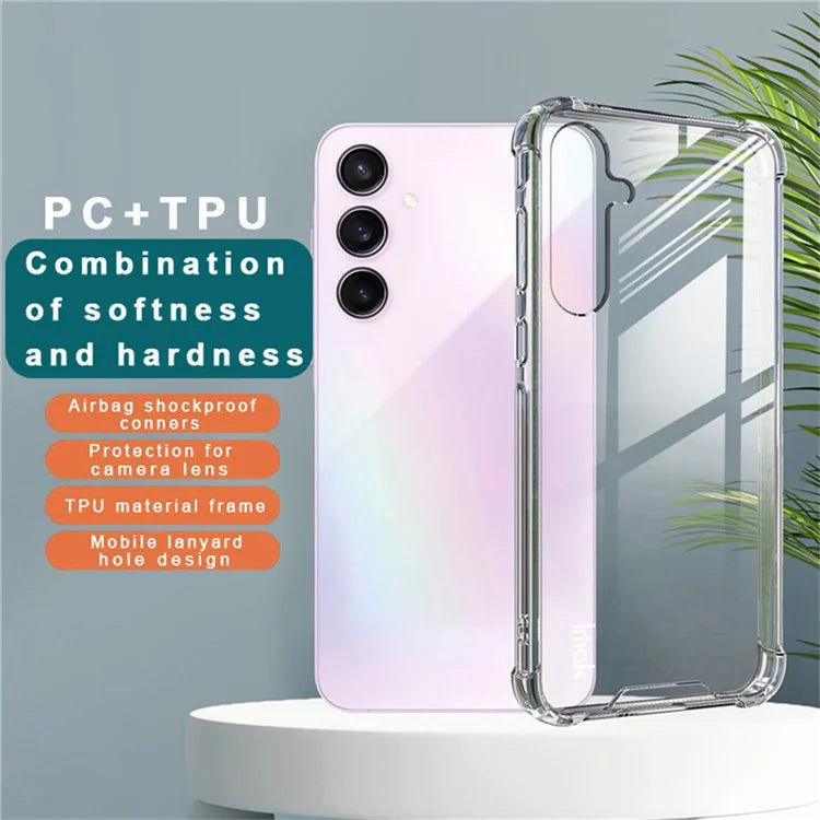 IMAK For Samsung Galaxy A55 5G Case PC+TPU Shockproof Clear Phone Cover