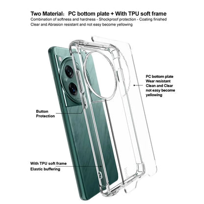 IMAK For OnePlus 12 5G Case PC+TPU Shockproof Clear Phone Cover