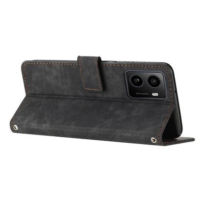 For HMD Pulse / Pulse+ / Pulse Pro Case Imprinted Lines Leather Phone Cover Bookstyle Folding Stand