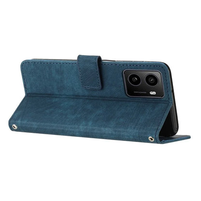 For HMD Pulse / Pulse+ / Pulse Pro Case Imprinted Lines Leather Phone Cover Bookstyle Folding Stand