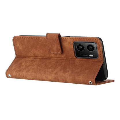 For HMD Pulse / Pulse+ / Pulse Pro Case Imprinted Lines Leather Phone Cover Bookstyle Folding Stand