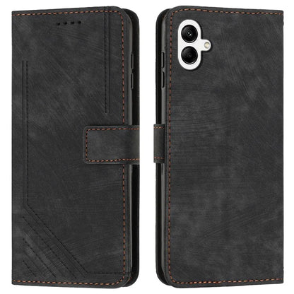 For Samsung Galaxy A06 Case Imprinted Lines Leather Phone Cover Bookstyle Folding Stand