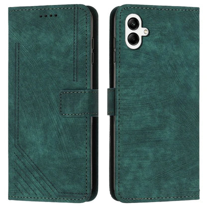 For Samsung Galaxy A06 Case Imprinted Lines Leather Phone Cover Bookstyle Folding Stand