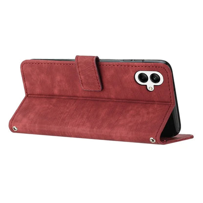 For Samsung Galaxy A06 Case Imprinted Lines Leather Phone Cover Bookstyle Folding Stand