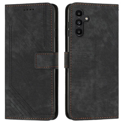 For Samsung Galaxy M35 5G Case Imprinted Lines Leather Phone Cover Bookstyle Folding Stand