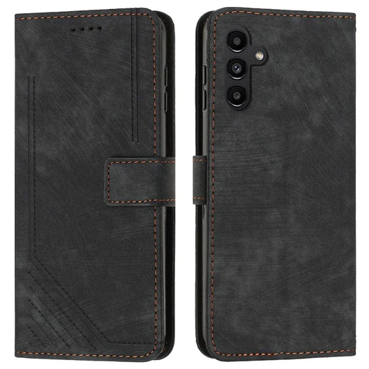 For Samsung Galaxy M35 5G Case Imprinted Lines Leather Phone Cover Bookstyle Folding Stand