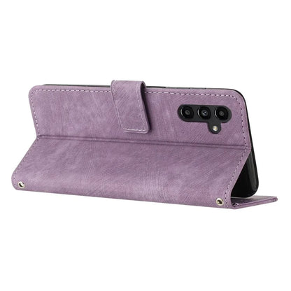 For Samsung Galaxy M35 5G Case Imprinted Lines Leather Phone Cover Bookstyle Folding Stand