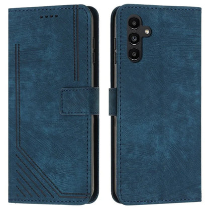 For Samsung Galaxy M35 5G Case Imprinted Lines Leather Phone Cover Bookstyle Folding Stand