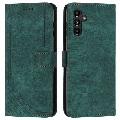 For Samsung Galaxy M35 5G Case Imprinted Lines Leather Phone Cover Bookstyle Folding Stand