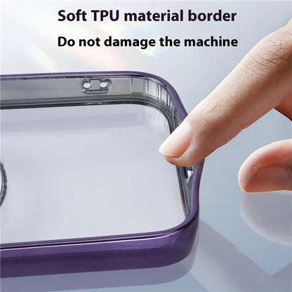 For iPhone 16 Pro Max Magnetic Case Bling Rhinestone Clear TPU + PC Phone Cover