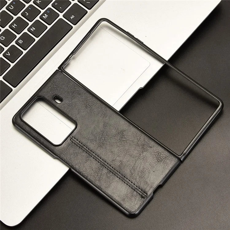 For Honor Magic Vs3 5G Case Cowhide Texture Leather+PC Phone Cover Stitching Lines
