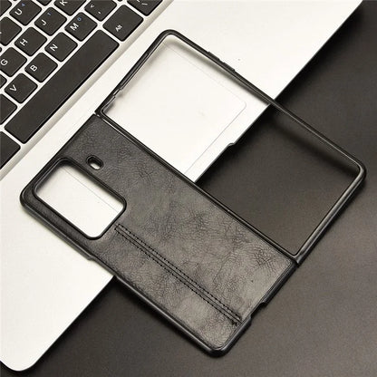 For Honor Magic Vs3 5G Case Cowhide Texture Leather+PC Phone Cover Stitching Lines