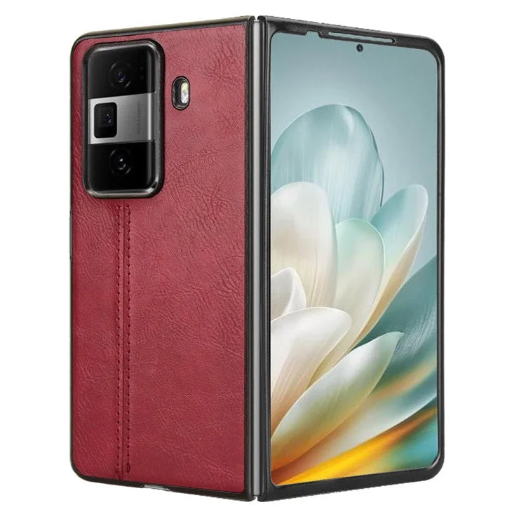 For Honor Magic Vs3 5G Case Cowhide Texture Leather+PC Phone Cover Stitching Lines