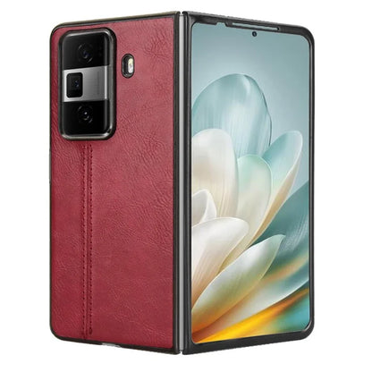 For Honor Magic Vs3 5G Case Cowhide Texture Leather+PC Phone Cover Stitching Lines