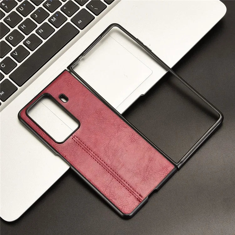 For Honor Magic Vs3 5G Case Cowhide Texture Leather+PC Phone Cover Stitching Lines