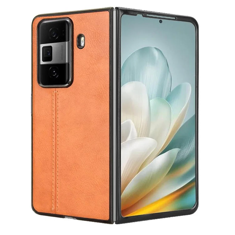 For Honor Magic Vs3 5G Case Cowhide Texture Leather+PC Phone Cover Stitching Lines