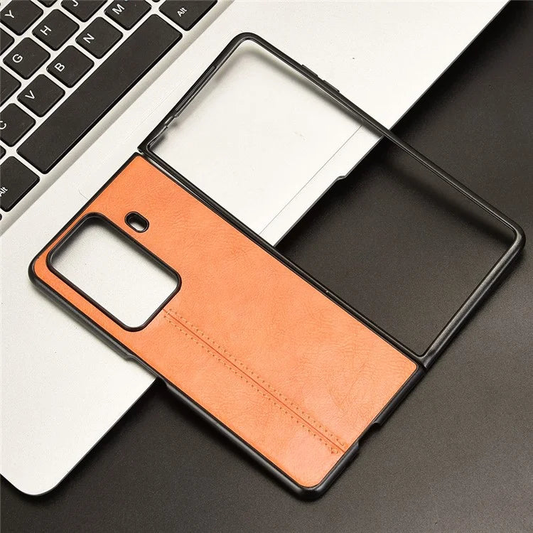 For Honor Magic Vs3 5G Case Cowhide Texture Leather+PC Phone Cover Stitching Lines