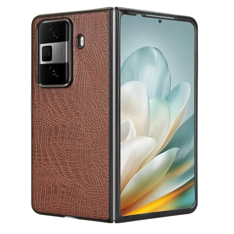 For Honor Magic Vs3 5G Case Crocodile Texture Leather Coated Hard PC Phone Cover