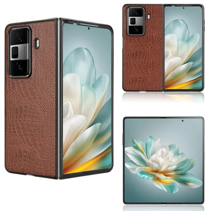 For Honor Magic Vs3 5G Case Crocodile Texture Leather Coated Hard PC Phone Cover