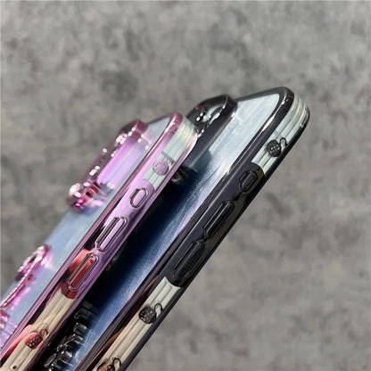 For iPhone 16 Pro Max Case Feather Yarn Texture Quicksand Swan TPU Phone Cover with Glass Lens Film