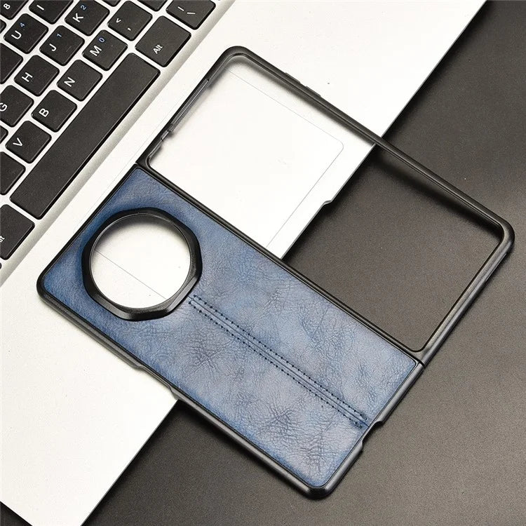 For Honor Magic V3 5G Case Cowhide Texture Leather+PC Phone Cover Stitching Lines