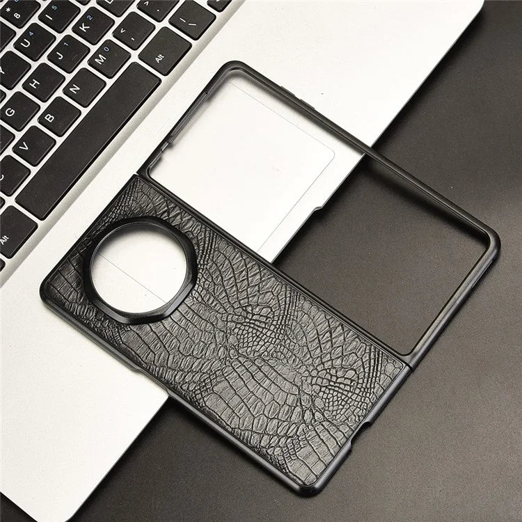 For Honor Magic V3 5G Case Crocodile Texture Leather Coated Hard PC Phone Cover