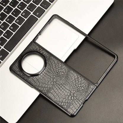 For Honor Magic V3 5G Case Crocodile Texture Leather Coated Hard PC Phone Cover