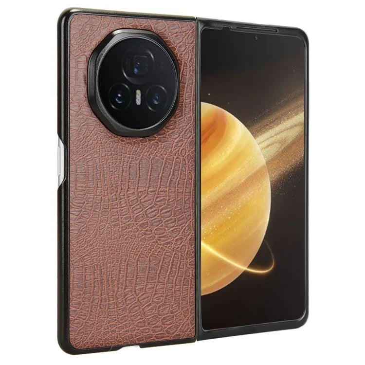 For Honor Magic V3 5G Case Crocodile Texture Leather Coated Hard PC Phone Cover