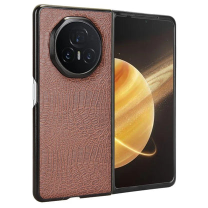 For Honor Magic V3 5G Case Crocodile Texture Leather Coated Hard PC Phone Cover