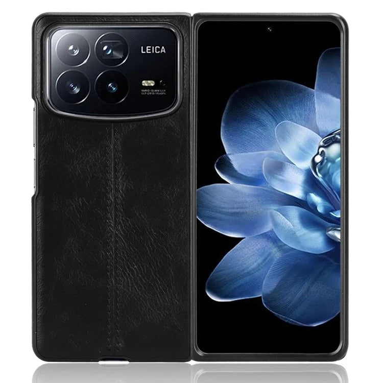 For Xiaomi Mix Fold 4 5G Case Cowhide Texture Leather+PC Phone Cover Stitching Lines