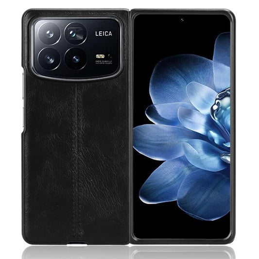 For Xiaomi Mix Fold 4 5G Case Cowhide Texture Leather+PC Phone Cover Stitching Lines