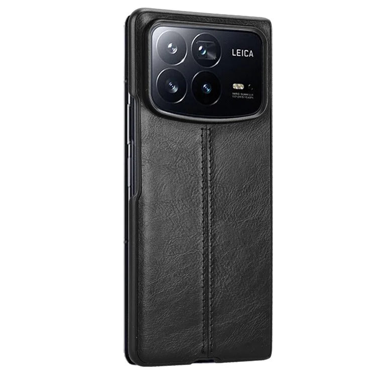 For Xiaomi Mix Fold 4 5G Case Cowhide Texture Leather+PC Phone Cover Stitching Lines